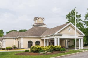 The front entrance to Highland Hills