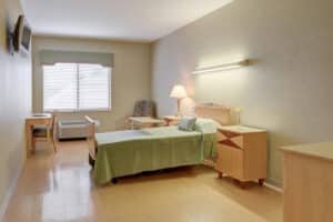 A private bedroom at Highland Hills